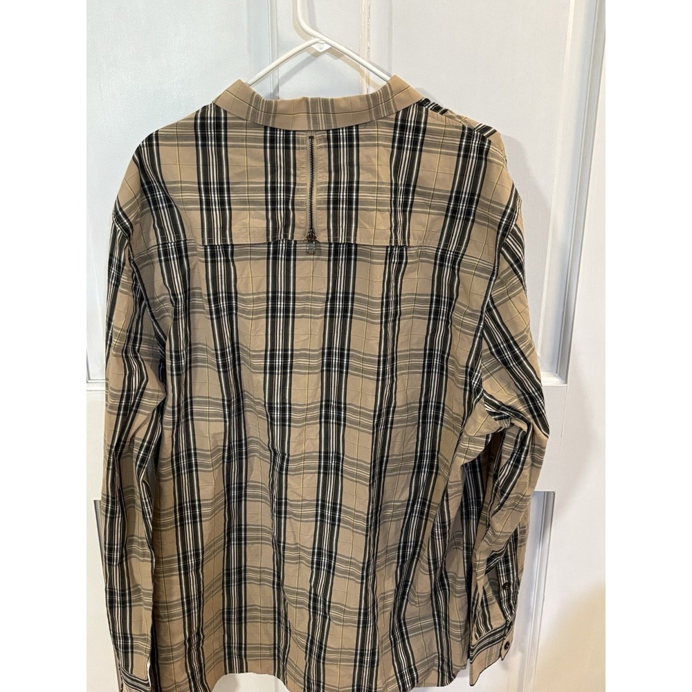 NWT Cavi Mens Western Plaid Tan Button Up Shirt Long Sleeve Size 3XL - Picture 2 of 8